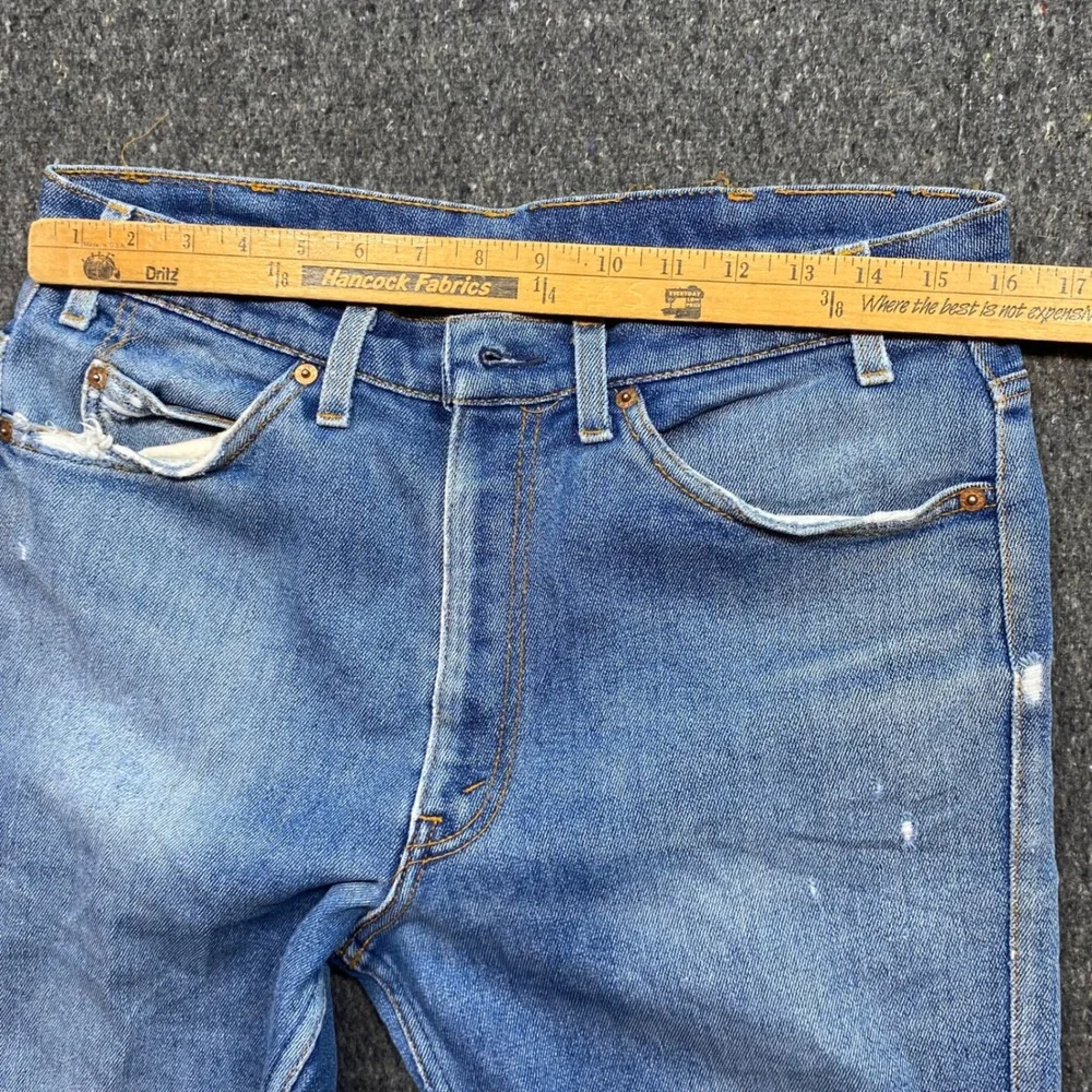 Levi Strauss Jeans Sz 32 Mens Blue Grunge Distressed Skater Straight Leg Vintage